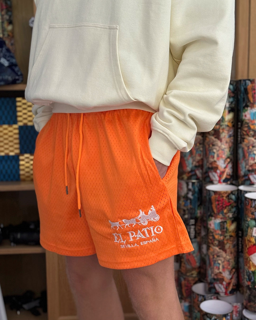 EL PATIO 5 INCH MESH SHORTS - Orange